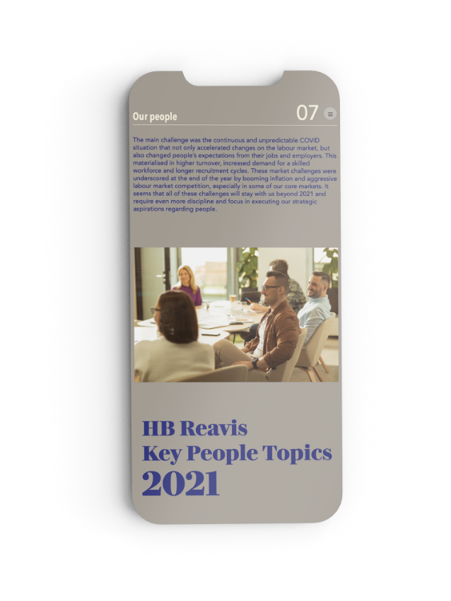 Codes Brand House, project, annual report 2021, webdevelopment, mobile version, HB Reavis